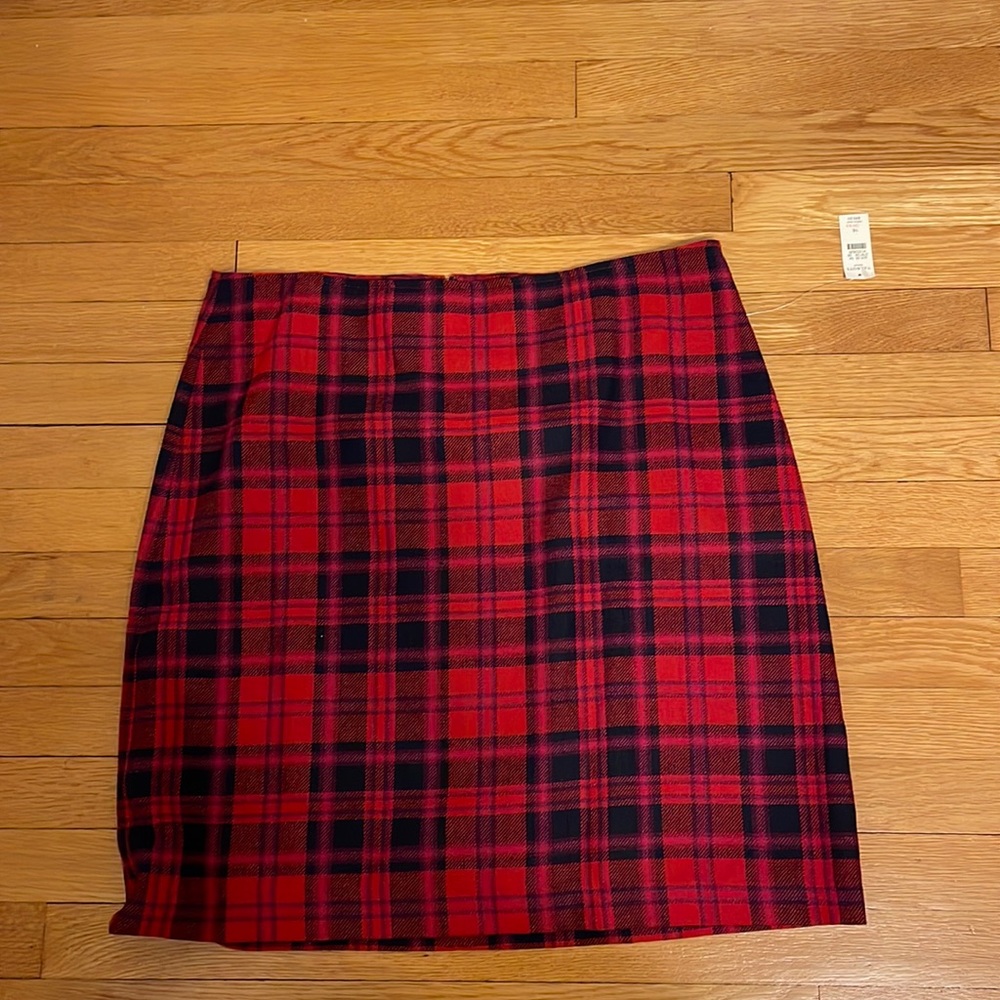 Plaid wool skirt